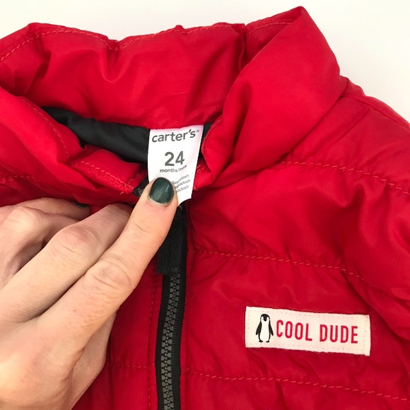 Carter's Cool Dude Red Puffer - Picture 5 of 7